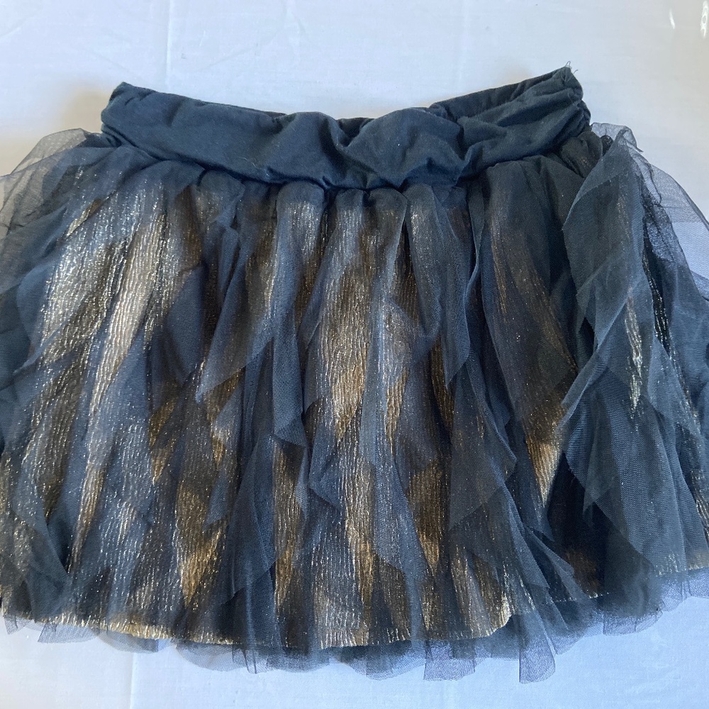 Black tulle and gold skirt